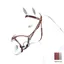 Equipe No StressPatent Rolled Leather Grackle Bridle with Reins BR33-Red Brown
